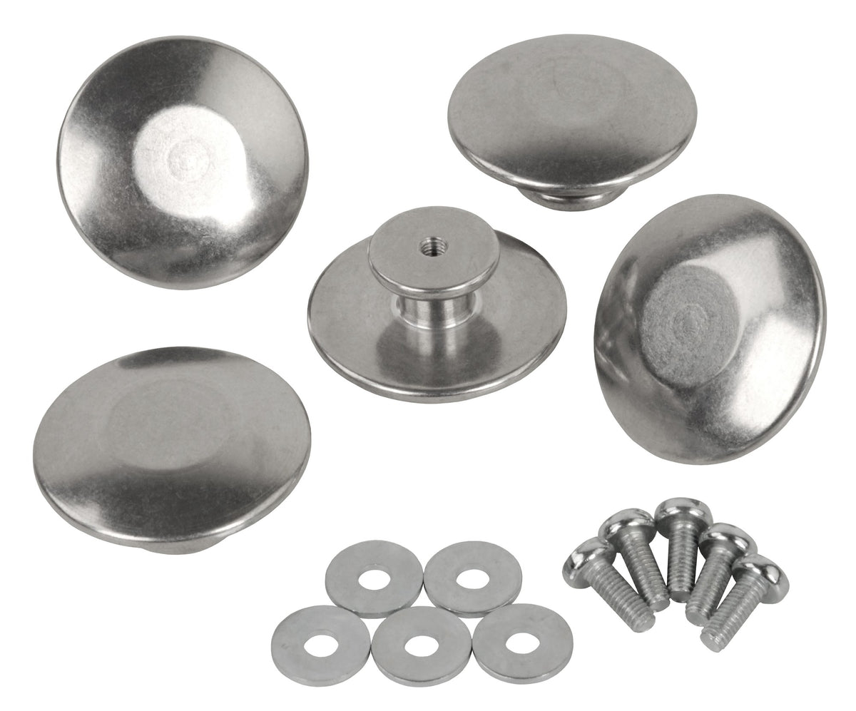 ahg Alu Buttons – płaskie guziki aluminiowe do kurtki, 5 szt.