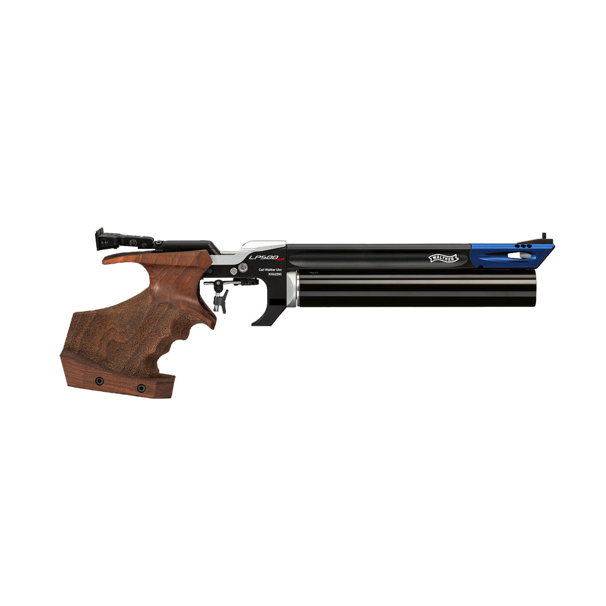 Walther LP500 Expert XP – pistolet pneumatyczny, chwyt 3D z orzecha