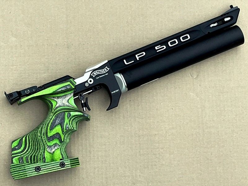 Walther LP500 Expert Green Pepper z zielonym chwytem 3D ze sklejki