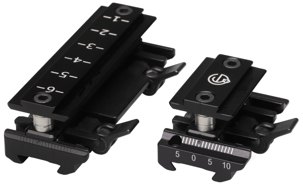 Grünig + Elmiger regulowane podwyższenie linii celowania 10–28 mm Speedlock – komplet